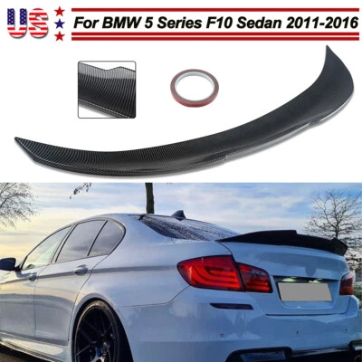 ABS Highkick Trunk Spoiler For 11-16 BMW F10 528i 535i 535d 550i M5 Carbon Look - Image 1 of 4