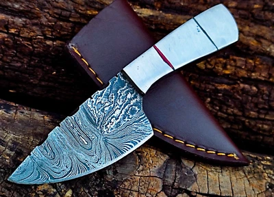 SHARD®™ CUSTOM HAND FORGED Damascus Steel DAGGER EDC Mini Neck Knife W/Sheath - Image 1 of 4