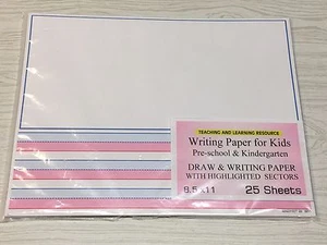 Writing Paper for Kids -  Draw and Writing Paper - Two Color Highlighted - Imagen 1 de 4