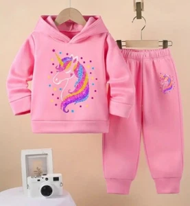 Gemütliches Mädchen-Hoodie- und Jogginghosen-Set mit Fleece-Futter, Gr.110/116 - Bild 1 von 7