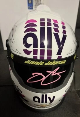 Minicasco Jimmie Johnson # 48 FIRMADO AUTOGRAFIADO White Ally 7x campeón de NASCAR Foto 1 de 4