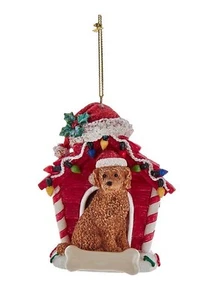 Labradoodle Weihnachten Hundehütte Ornament braun - Bild 1 von 1