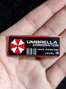 Resident Evil Game Umbrella Corporation Parking Logo Square Enamel Metal Pin 2" - Picture 1 of 2
