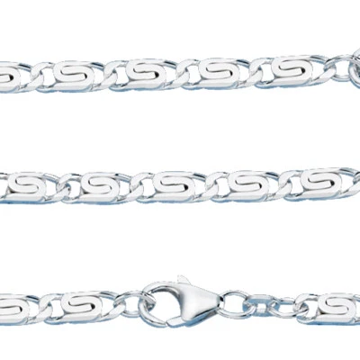 S Panzer Kette Massiv Männer Länge 50 cm Echt Silber 925 3,9 mm breit x 1,8 mm - Bild 1 von 2