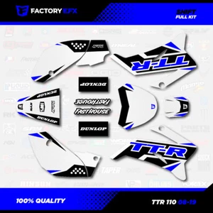 Kit de gráficos de carreras Shift blanco y azul para calcomanía 08-25 YAMAHA TTR110 TTR 110 - Imagen 1 de 4