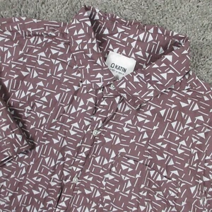 Katin Shirt Mens 2XL Red Geometric All Over Print Pocket Outdoor Casual Button - Picture 1 of 9
