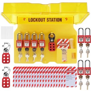 RealPlus Lockout Etikettierstation mit 8 Sicherheitsvorhängeschlössern 3 Hasps & 20 Sperretiketten - Bild 1 von 7