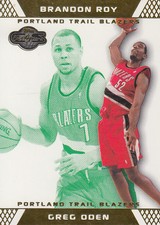 2007-08 Topps Co-Signers Gold Green Basketball Card #52A Greg Oden Brandon Roy