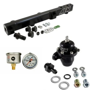 AEM Aluminum Fuel Rail + Adj Fuel Pressure Regulator for 94-01 Acura Integra B18 - Picture 1 of 9