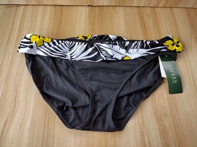 Ralph Lauren Mujer Bikini Parte Inferior Negro Floral Talla 16 Foto 1 de 4