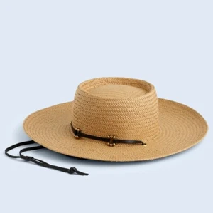 NWT Madewell Sz M/L Straw Oversized Sunhat Kraft Brown Tan Women's NQ303 - Picture 1 of 10