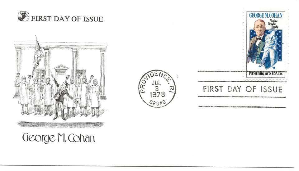 US Scott #1756, First Day Cover 7/3/78 Providence Single Cohan - Image 1 of 1