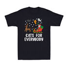 Cats For Everybody Funny Christmas Cat Santa Deer Novelty Gift Men's T-Shirt