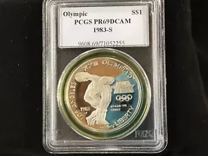 1983-S Olympic Silver Dollar PCGS PR69DCAM Gem Proof B0470 - Picture 1 of 6