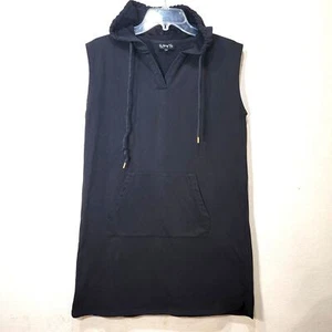 SSYS Hoodie Dress Small Sleeveless S Black Cotton Soft Athleisure  - Picture 1 of 9