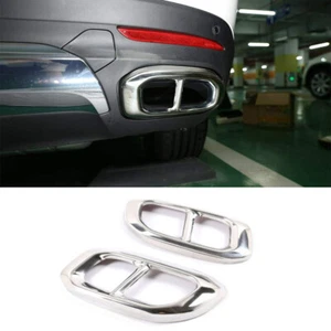Steel Chrome Exhaust Muffler Tail Pipe Cover For Benz GLC GLE GLS X253 W167 2020 - Picture 1 of 11