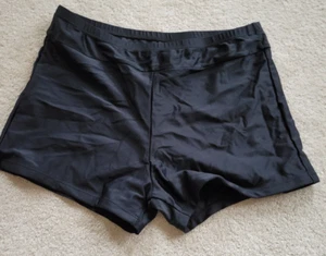 NWOT Swim Black Boy Shorts Elastic Waistband Size Medium No Brand Read - Picture 1 of 4