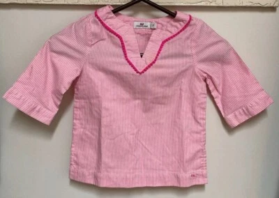 Vineyard Vines Toddler Girls 2T Pink White Stripe Tunic Top - Image 1 of 4