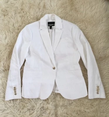 New Jcrew Petite Campbell blazer in linen White G3957 10P SP '17  - Image 1 of 4