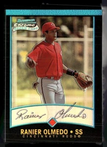 2001 BOWMAN CHROME REFRACTOR ROOKIE RANIER OLMEDO REDS - Picture 1 of 1
