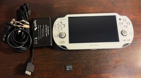 Sony PlayStation Vita 1000 OLED White - 32 GB Sony Memory Card - TESTED - CLEAN