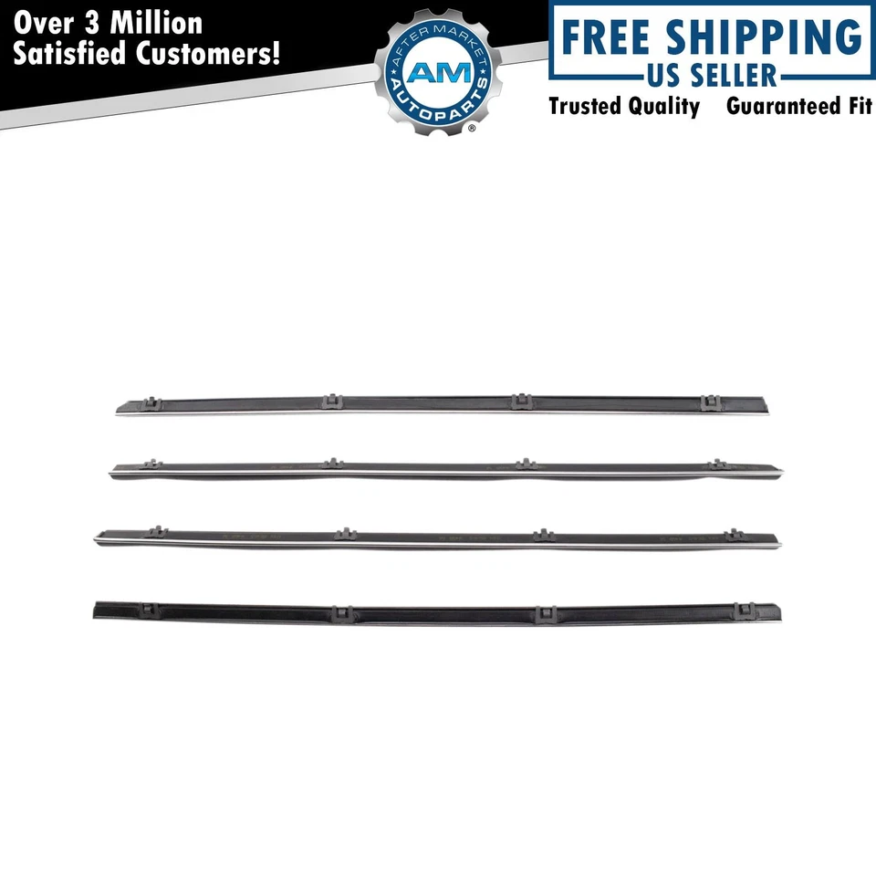 Kit de tiras climáticas para cinto de janela de porta compatível com Jeep Jeepster 1966-1971 - Imagem 1 de 4