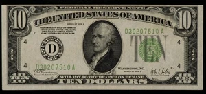 FR 2003-D $10 1928 C Federal Reserve Note US - XF+/AU - CA1683 - Picture 1 of 2