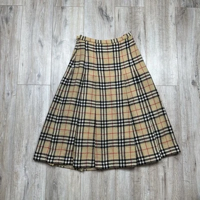 Falda Vintage Años 80 Burberry Lana Nova Check Hecha en Inglaterra Mujer Talla UK 12+- Foto 1 de 4
