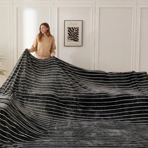 COOVA Seamless Big Blanket 120x120 Inch 120"x120", Stripe Black - Picture 1 of 5