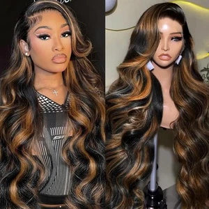 Highlight Ombre Lace Front Wig Human Hair Body Wave Lace Front Wigs Human Hai... - Picture 1 of 8