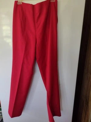 Pantalones de vestir Chadwick's of Boston rojo carmesí forrados completos de lana pierna recta 8 Foto 1 de 3