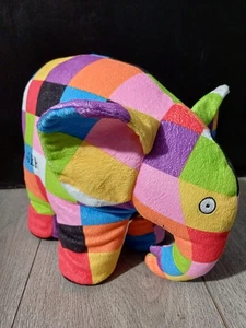 Elmer The Elephant Colourful Soft Toy Rainbow Designs David McKee 2007 Plush - Picture 1 of 11
