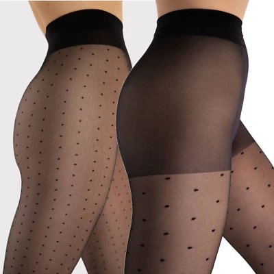 Feinstrumpfhose gepunktete gemusterte Strumpfhose FIORE KIM/DEZIRE 15-30 den - Bild 1 von 4