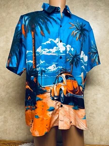 Hardaddy Hawaiian Shirt Men's Short Sleeve Beach - VW Beetle 3XL NEW - Picture 1 of 7