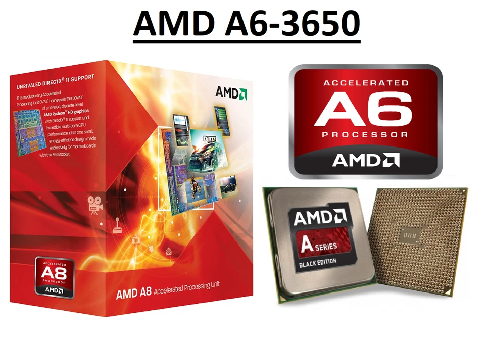AMD A6-3650 Quad Core ''Llano'' Processor 2.6 GHz, FM1, 100W CPU  - Image 1 of 4