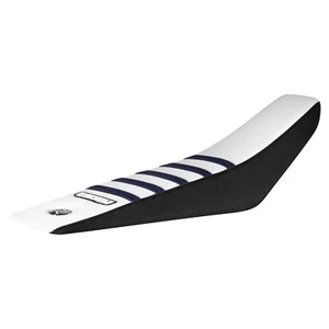 2024-2025 Husqvarna 50 Seat Cover By Enjoy Mfg  BLACK/WHITE/KTM BLUE ribs #430 - Picture 1 of 5