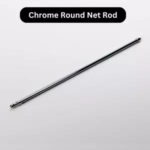 Telescopic Curtain Rod Extendable Chrome Lightweight Round Net Curtain Pole Rail - Picture 1 of 5