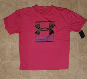 Under Armour Boys Youth Big Logo Dark Pink SS T-Shirt - YXL - NWT - Picture 1 of 2