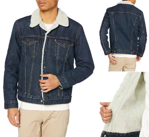 Levi's Strauss Men's Sherpa Lined Cotton Denim Jean Trucker Jacket 163650115 - Picture 1 of 26