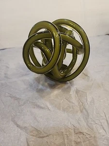 Murano Glass Spiral Twisted Love Knot Clear-Green glass - Picture 1 of 11