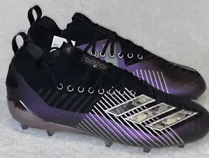 ADIDAS Adizero 8.0 Primeknit Black Purple Silver Molded Football Cleats Mens 14 - Picture 1 of 7