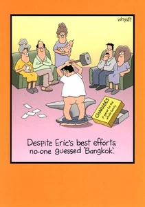 Funny ADULT BIRTHDAY Card, Charades Bangkok Eric CENSORED Humor by Tim Wyatt +✉ - Picture 1 of 6