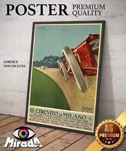 Carteles Cartel Vintage Gran Premio Milán Monza Parabólica Auto Hipódromo Cars - Imagen 1 de 3