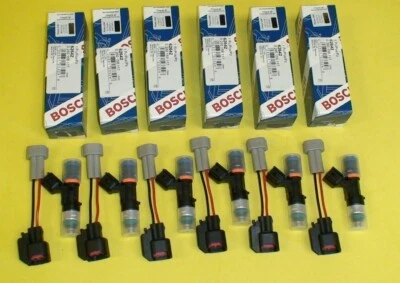 6 nuevos inyectores de combustible originales Bosch EV14 52lb 550cc actualización para Nissan 350Z 370Z Foto 1 de 4