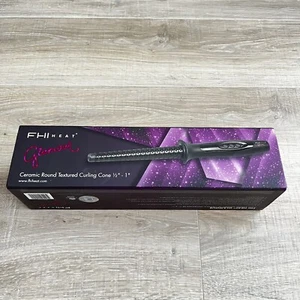 FHI Heat Glamour Ceramic Round Textured Curling Cone 1/2" - 1"  - Picture 1 of 5