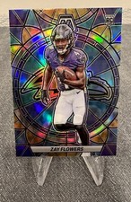 Zay Flowers 2023 Panini Mosaic Football SSP Stained Glass Rookie Card Ravens