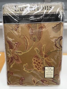 RAPPORT HOME Gold Jacquard King Bettwäscheset Bezug Kissenbezüge Luxuriös JACOBEAN - Bild 1 von 6