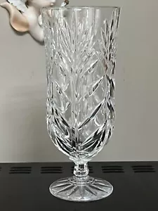 Bleisockel Kristall VASE 8"" Weizenfüße mit 1"" geschnittenem Stamm Tulpenform - Bild 1 von 7