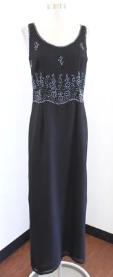 Vestido de fiesta formal de noche con cuentas lentejuelas bronce negro talla 6 floral J Kara Foto 1 de 4