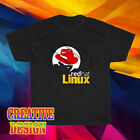 New Shirt Linux Red Hat Logo Unisex Black T-Shirt Funny Size S to 5XL
